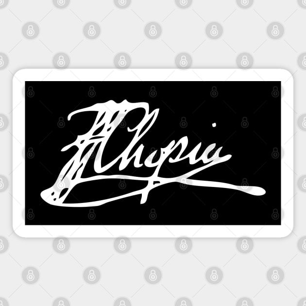 Signature of Frederic Chopin, Romantic Era Composer Magnet by TuncGK